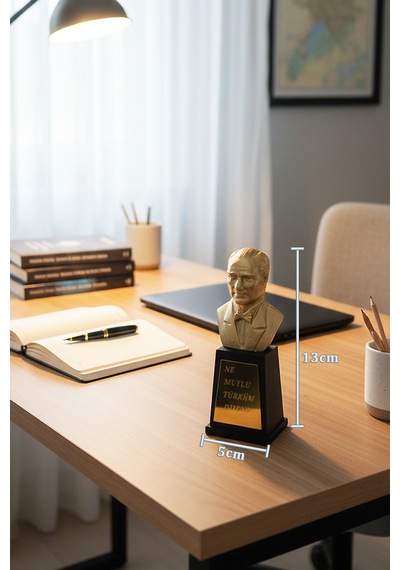 Atatürk Büstü Mini 13cm Polyester Hediye Dekoratif Büst Heykel 001