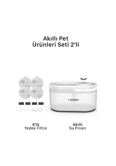 Akıllı Otomatik Kedi Su Pınarı Pet Çeşmesi Evcil Hayvan Sebili Ve 4 Adet Su Pınarı Filtresi 2'li Pet Ürünleri
