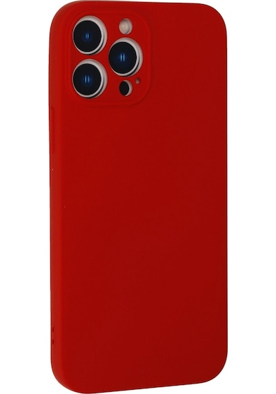 Apple Uyumlu iPhone 13 Pro Kılıf Nano İçi Kadife Silikon Kırmızı/