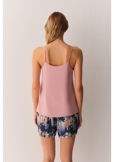 Suwen Garden Atlet Şort Pijama Takımı Sh26551667348 Mavi