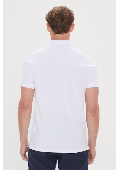 AC&Co / Altınyıldız Classics Erkek Beyaz Slim Fit Dar Kesim Dik Yaka Tişört Beyaz