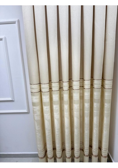 Nivemeshome Urla V-101 Krem 1/3 Sık Pileli Fon Perde Apm Krem