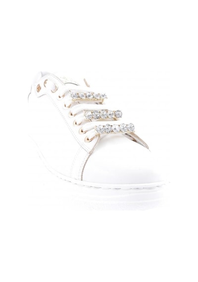 Dgn Es864-23y Kadin Kalin Kristal Taşli Sneakers Ayakkabi ES864-2007-R0198 Beyaz