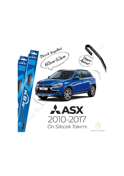 RBW Mitsubishi ASX 2010 - 2017 Ön Muz Silecek Takım