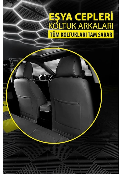 Dacia Duster Laureate 1.5 Dci 110 4x2 E2 I H Md 2013 Uyumlu Jakar Oto Kılıfı Tam Set Beyaz Detaylı