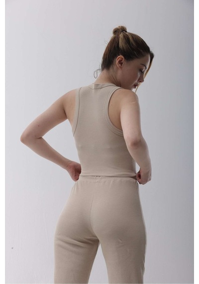 Playsportswear Kaşkorse Bej Fitilli Bra Bej