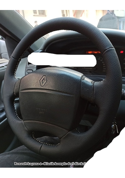 Renault Laguna 1  DERİSİ SÖKÜLEREK YAPILMAYA UYGUN Klasik Direksiyon kılıfı siyah dikiş