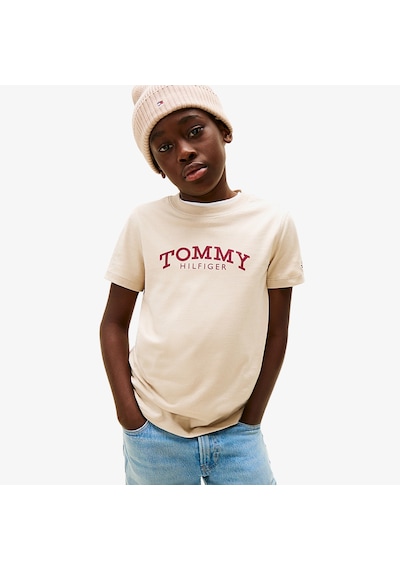 Tommy Hilfiger Monotype Print Graphic Çocuk Bej T-shirt Kb0kb10051 Bej