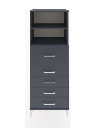 Hyperion Dolap 2 Raflı 5 Çekmeceli 60x44x163 Antrasit-antrasit Antrasit