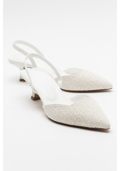 Luvishoes Over Beyaz Kadın Topuklu Ayakkabı Beyaz