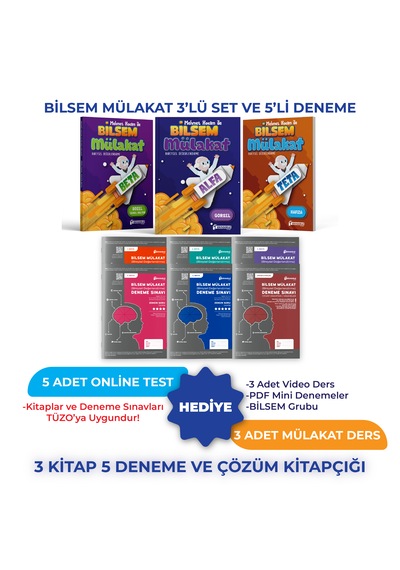 Tüm Sınıflar İçin Bilsem Mülakat 3'lü Set Ve 5'li Deneme