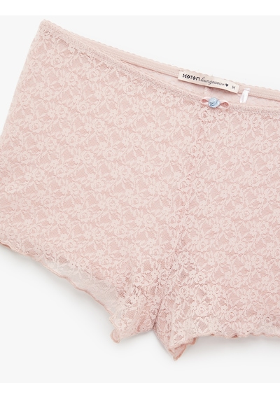 Koton Dantelli Mini Şort Pijama Altı Pembe 5slk80027mk Gül