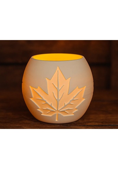 3d Baskı Akçaağaç Yaprağı Kabartmalı Tealight Mumluk Dekoratif Sonbahar Feneri Şamdan Masa Süsü Renkli
