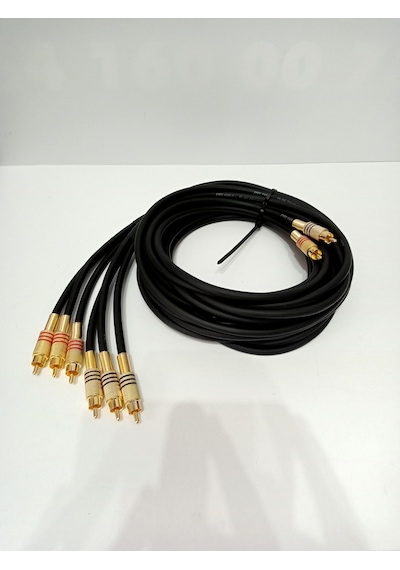 Amfi RCA Kablosu - El Yapımı Bakır - 2 Giriş 6 Çıkış - 5 Metre