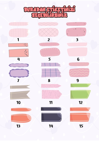 Okul Etiketi Kalem Defter Etiketi İsme Özel Etiket Set10