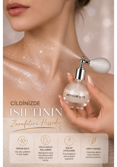 Beyaz&silver Glitter Toz Sprey, Yüz Ve Vücut Simi Işıltılı Beyaz - 602716742 Beyaz