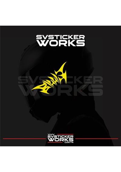 Billie Yazılı Kask Sticker Tüm Kasklar Uyumlu Tek Yön 1 Adet Sarı