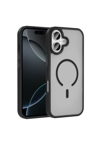 Apple, Uyumlu iPhone 17 Kılıf M-safe Şarj Özellikli Mat Arka Yüzey Zore Sio Kapak Siyah
