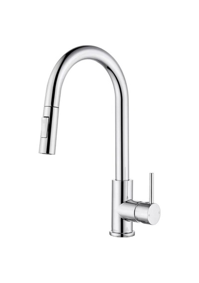 Rena Design Mutfak Evye Bataryasi Krom Spiralli Çek Birak Uzayan 2 Modlu Başlik Yağmurlama Sprey Prinç Musluk