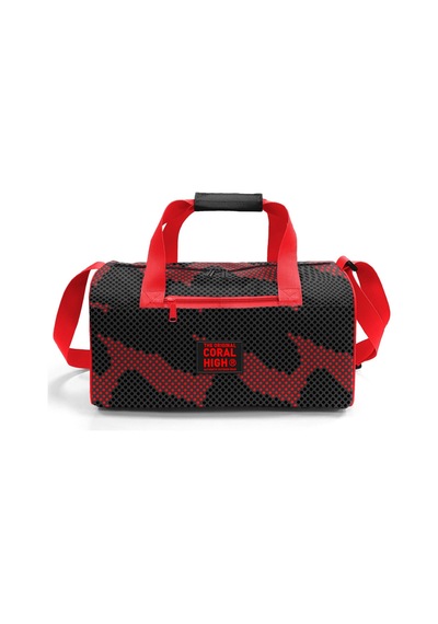 Coral High Siyah Kırmızı Desenli Spor Çantası 27555 Kırmızı