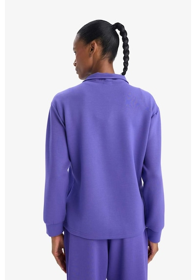 DeFactoFit Oversize Geniş Kalıp Yarım Fermuarlı Dik Yaka Modal Sporcu Sweatshirt D7126AX25SPPR273