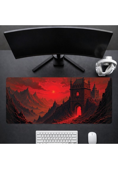 90x40 Cm Şato Desenli Oyuncu Gaming Mouse Pad Kaymaz Kauçuk Taban Fare Altlığı Xxl Mousepad Catle Serisi 003
