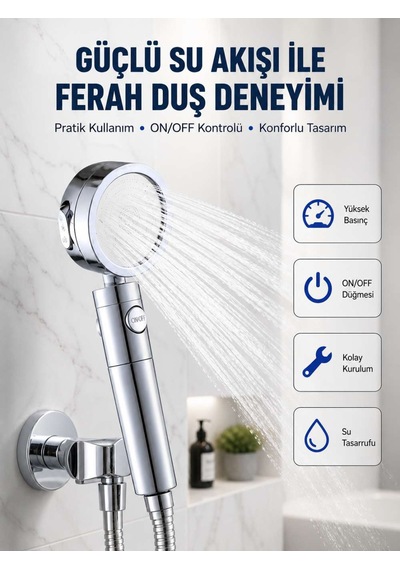 Şelale Sisi Ve Özellikli Banyo Duş Başlığı Diğer