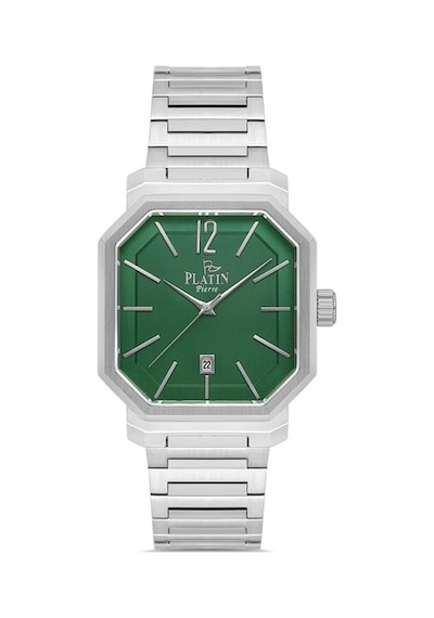 Platin Pierre Sa- Pl-1264ga-a10 Takvimli Çelik Kordon Erkek Kol Saati Gümüş