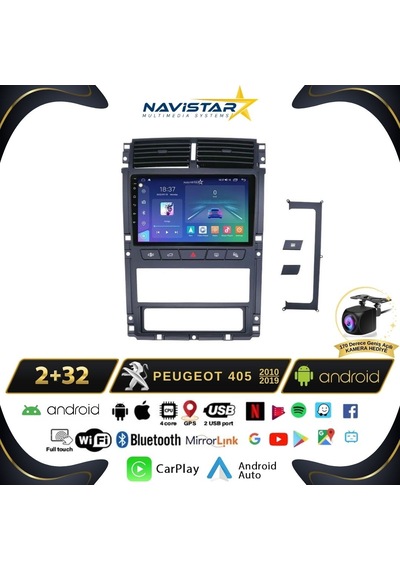 Peugeot 405 2010 - 2019 Model 2gb + 32gb Android 13 Kablosuz Ca