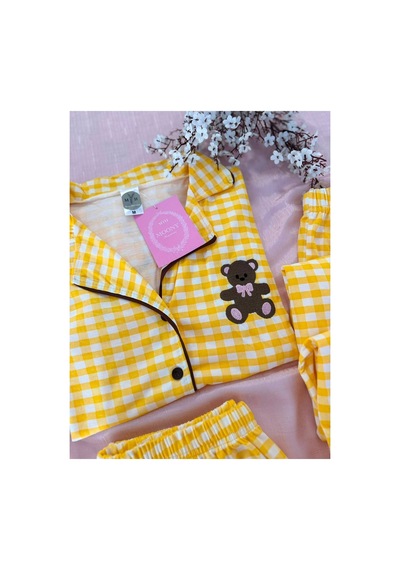 Mh Moony Homewears Buttercup Bear Sarı 3'lü Yumuşacık Pijama Sarı