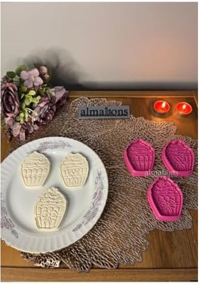 Cupcake Kurabiye Kalıbı Seti - Set 2- Hamur Şekillendirici - Şeker Hamuru Kalıp- 3 Adet
