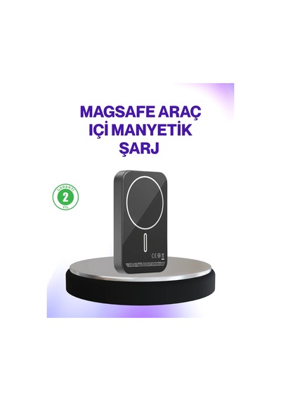 Mıknatıslı Magsafe Uyumlu Araç Tutucu Kablosuz Şarj Destekli Siyah 87149288