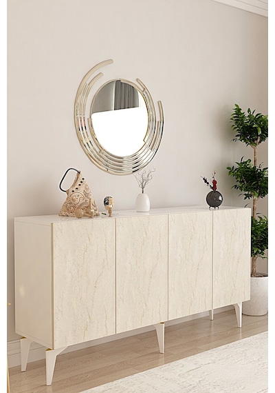 Ka1525bt Lipa Konsol Ve Tv Sehpası Beyaz-traverten 150cm