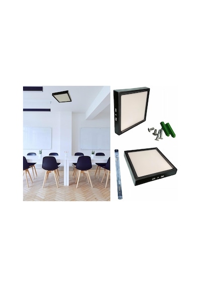Cata 18w Beyaz S.ü. Kare Led Panel Siyah Kasa Beyaz