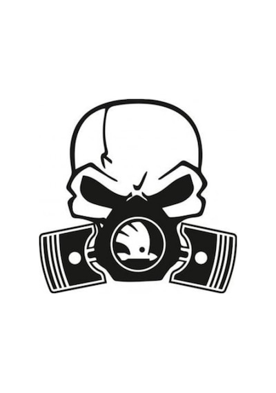 Skoda Piston Kuru Kafa Araba Sticker Yapıştırma