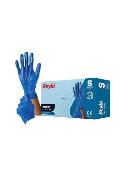 Beybi Tpex Eldiven Mavi Small 100'lü