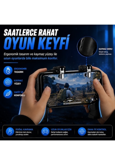 Polham Tetikli Telefon Oyun Kolu, Pubg Free Fire Call Of Duty İçin Ergonomik Oyun Kontrol Aparatı, 4.7-6.7 İnç Telefon Uyumlu