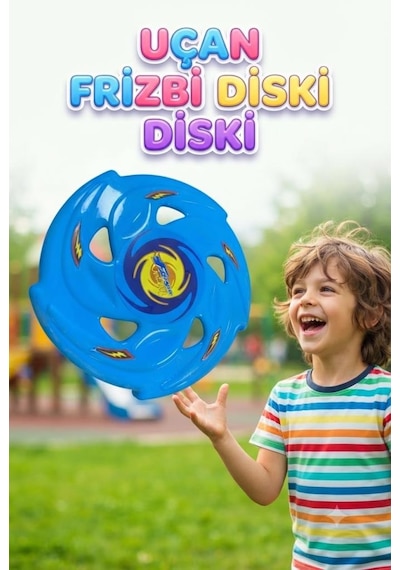 Kolay Kavranır 22 Cm Profesyonel Uçan Disk Frisbee - Açık Alan Park Ve Plaj Oyuncağı Mavi
