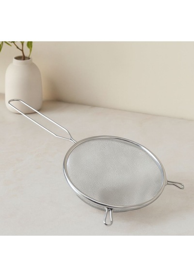 16 Cm Metal Saplı Tel Süzgeç Kulaklı Renkli