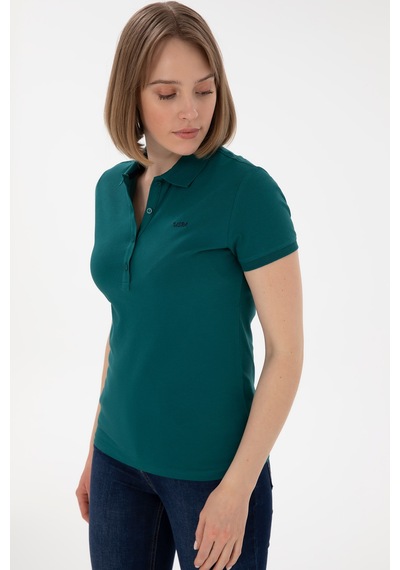 U.S. Polo Assn. Kadın Koyu Yeşil Basic Polo Yaka Tişört 50305764-VR101 U.S. Polo Assn. Kadın Koyu Yeşil Basic Polo Yaka Tişört 50305764-VR101