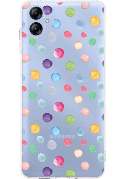 Samsung Galaxy A04e İle Uyumlu 1mm Slim Fit Water Color 6 Baskılı Şeffaf Kılıf Şeffaf