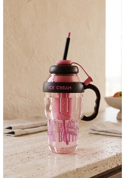 Ice Bottle Pipetli Suluk Matara 1300 Ml Siyah