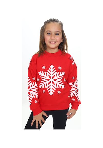 Toontoy Kız Çocuk Relax Fit Bisiklet Yaka Düşük Omuz Baskılı Sweatshirt - 2 İplik Kırmızı Toontoy Kız Çocuk Relax Fit Bisiklet Yaka Düşük Omuz Baskılı Sweatshirt - 2 İplik Kırmızı