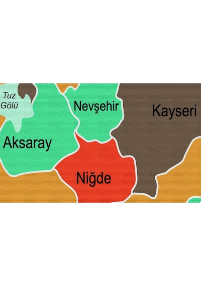 Doğaltercih Türkiye Haritası Kanvas Tablo Sınır Komşulu Eğitici ve Öğretici Dekoratif Tablo 3094