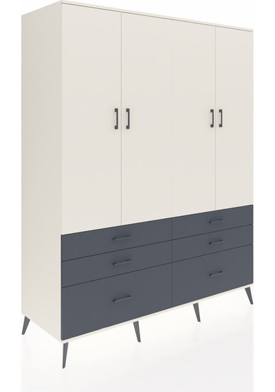 Kronos Gardrop 8 Raflı 6 Çekmeceli 4 Kapaklı 176x59x221 Aytaşı-aytaşı/antrasit Beyaz Kronos Gardrop 8 Raflı 6 Çekmeceli 4 Kapaklı 176x59x221 Aytaşı-aytaşı/antrasit Beyaz