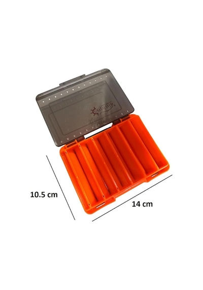 7223 Çift Taraflı Maket Yem Kutusu 12 Gözlü 14x10.5x3cm Turuncu