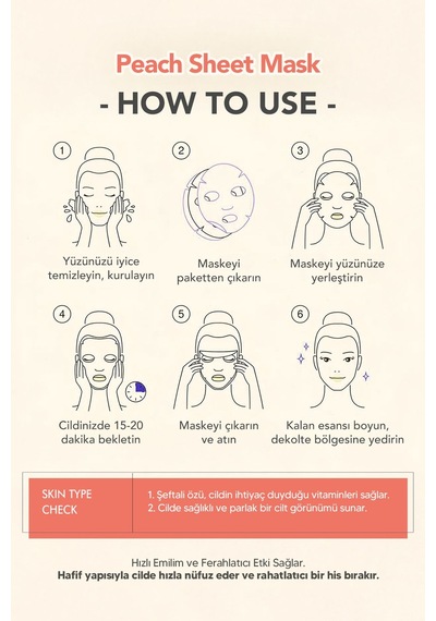 Lebelage Şeftali Özü İçeren Aydınlatı Nemlendirici Kağıt Maske Lebelage Fruit Peach Mask