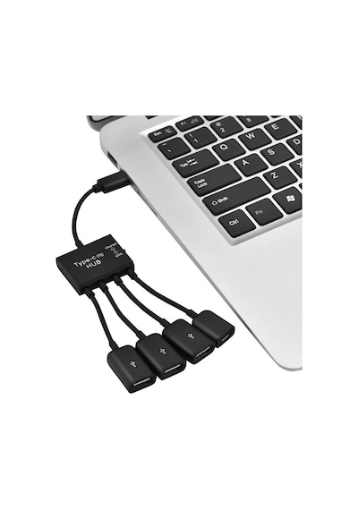 Type C Otg Hub 3 Port Usb 2.0 Çoklayıcı Hub + Mikro Usb Şarj Girişi