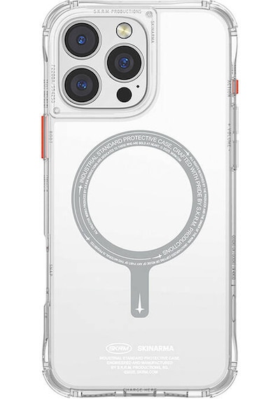 Apple iPhone 16 Pro Uyumlu Kılıf Magsafe Şarj Özellikli Şeffaf Airbag Tasarımlı Skinarma Saido Şeffaf