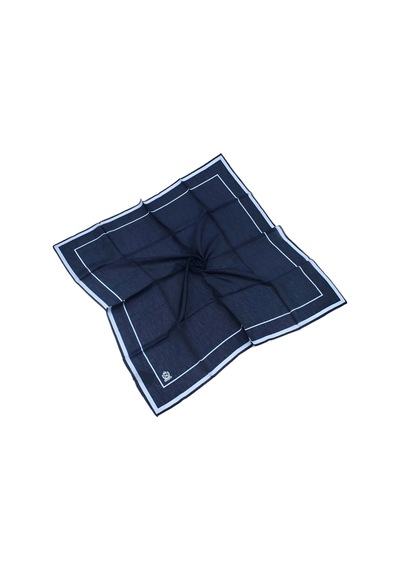 Mim Eşarp Mısırlı Eşarpları Monogram Silky Kadın Eşarp Lacivert